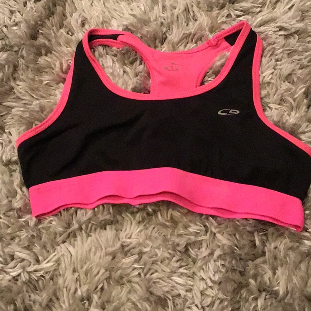 Black and pink spots bra